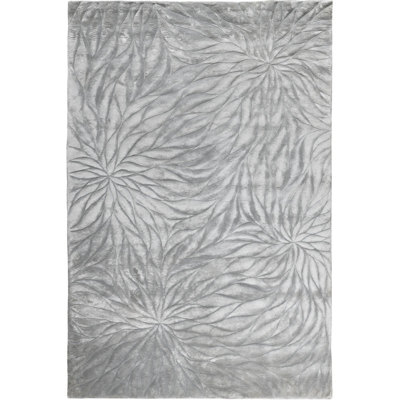 Hibiki Silver Area Rug, Rectangle 5' x 7'6"