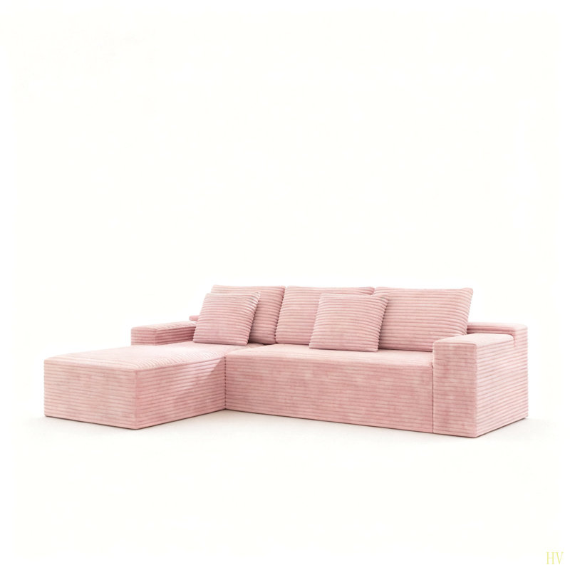 104.3" Cloud Sectional Couch With L-Shape Chaise,Modern Modular Sofa With , Upholstered Couches For Living Room Bedroom,No Assembly Required, (Plush Corduroy Fabric)