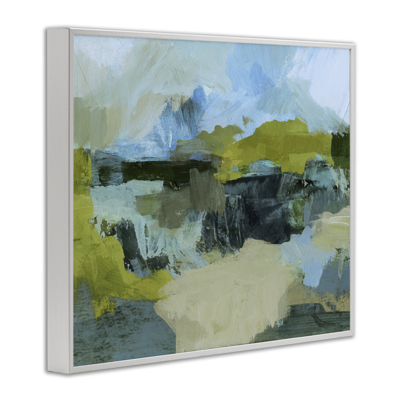 «Expressive Landscape», art de la giclée abstraite encadrée par Victoria Barnes, Estampe numérique encadrée blanc bord de mer