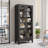 74.8''H Tall Display Storage Cabinet with Glass Doors and 5 Adjustable Shelves-2068303831