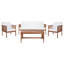 Ensemble de conversation en bois d'acacia massif avec coussins 5 pièces Alderico-1238219182-1238219180