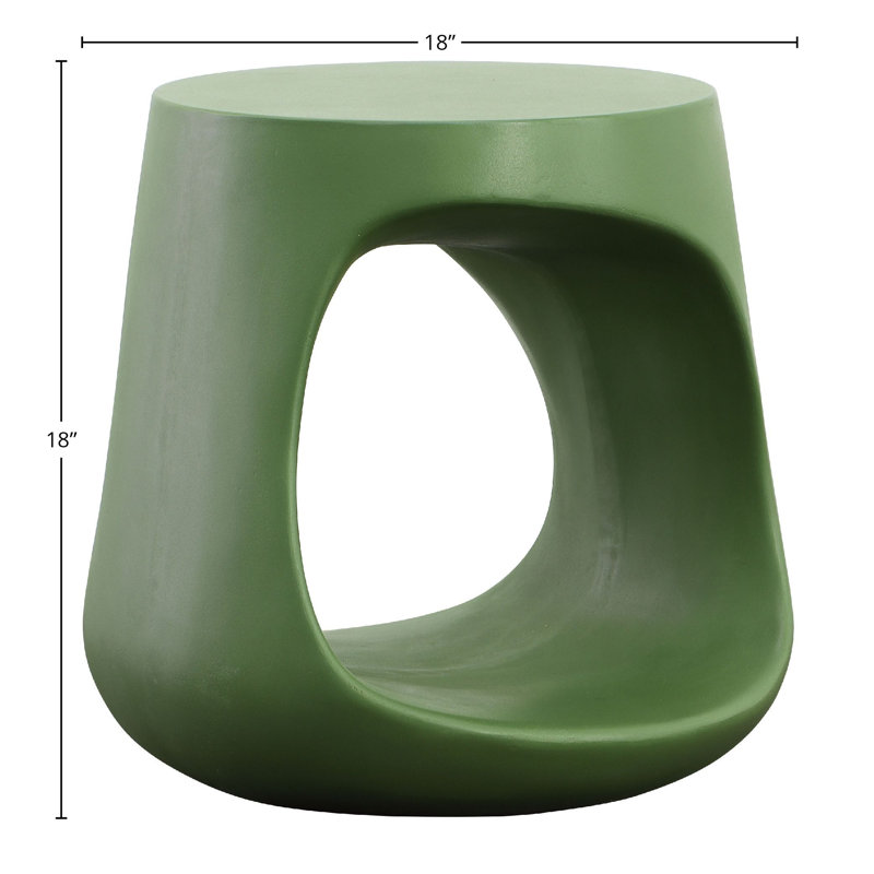 Owens Concrete Outdoor Side Table, Moss Green