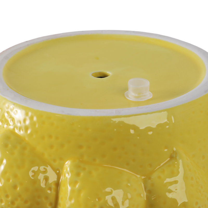 Textured Stoneware Ceramic Planter With Sculpted Bulbous Design And Integrated Drainage Hole For Indoor Outdoor Display