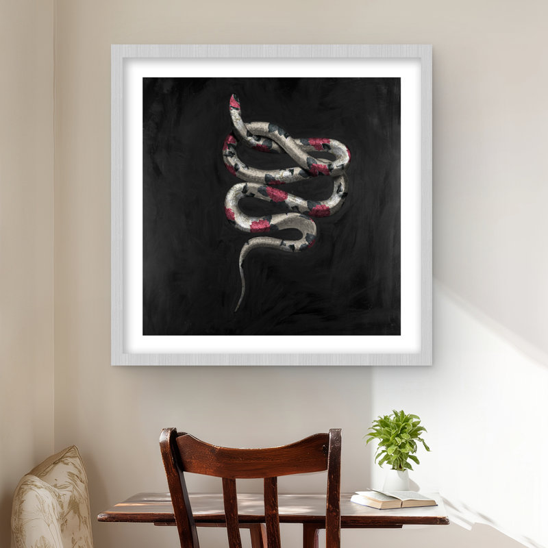 Fleurs de serpent - reproduction encadrée de la faune rose