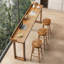 Table de bar en bois massif avec rebord surélevé-996603799