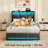 Upholstered Platform Bed Frame with Wingback Headboard, LED Lights & 4 Storage Drawers-1454704322-1454704332