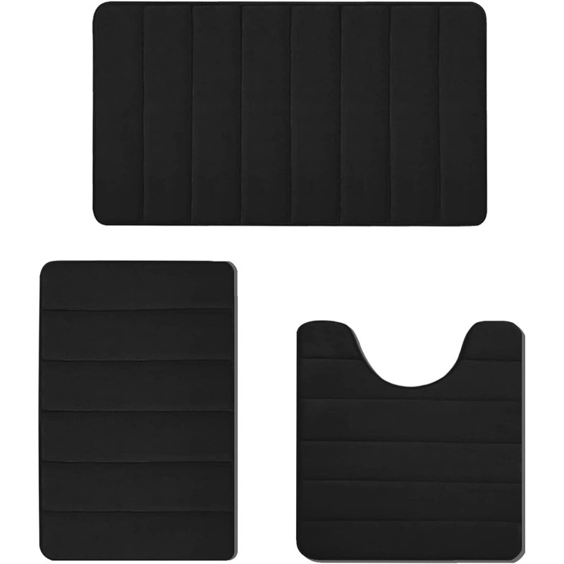 Tapis pour salle de bain Yorlei, Noir