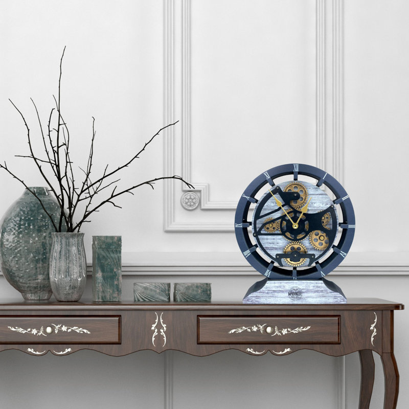 Wood Wall Clock, Silver Grey