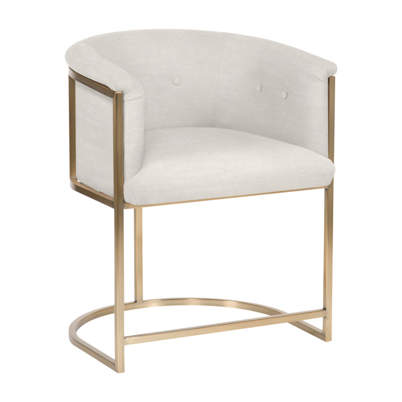 Skye Button Back Metal Frame Chair, Callaloo Cotton