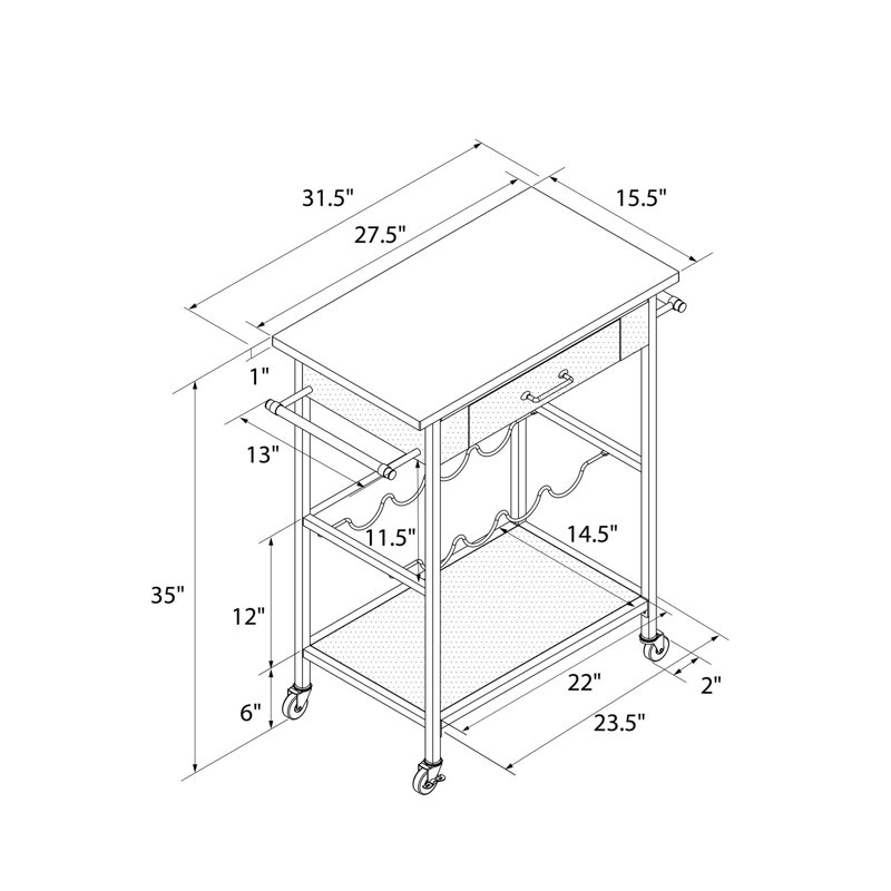 Nora Metal Kitchen Cart