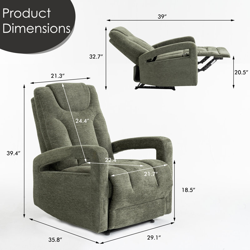  Fauteuil inclinable manuel Berdean, Vert