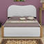 Lit plateforme tapissier avec pieds de soutien en bois et lit gigogne