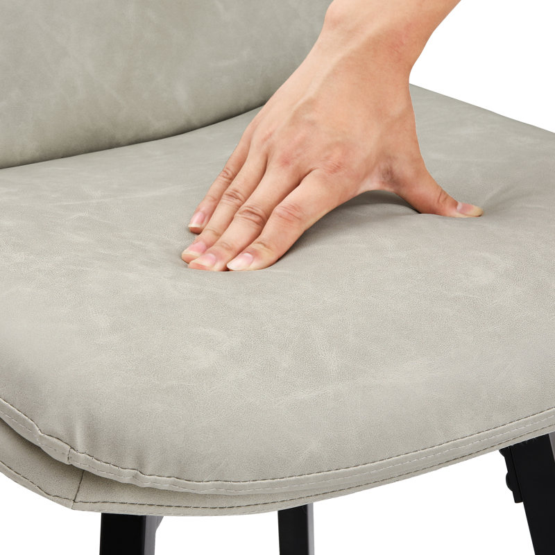 Tabouret de comptoir pivotant 26 po avec structure en métal, Gris clair clair