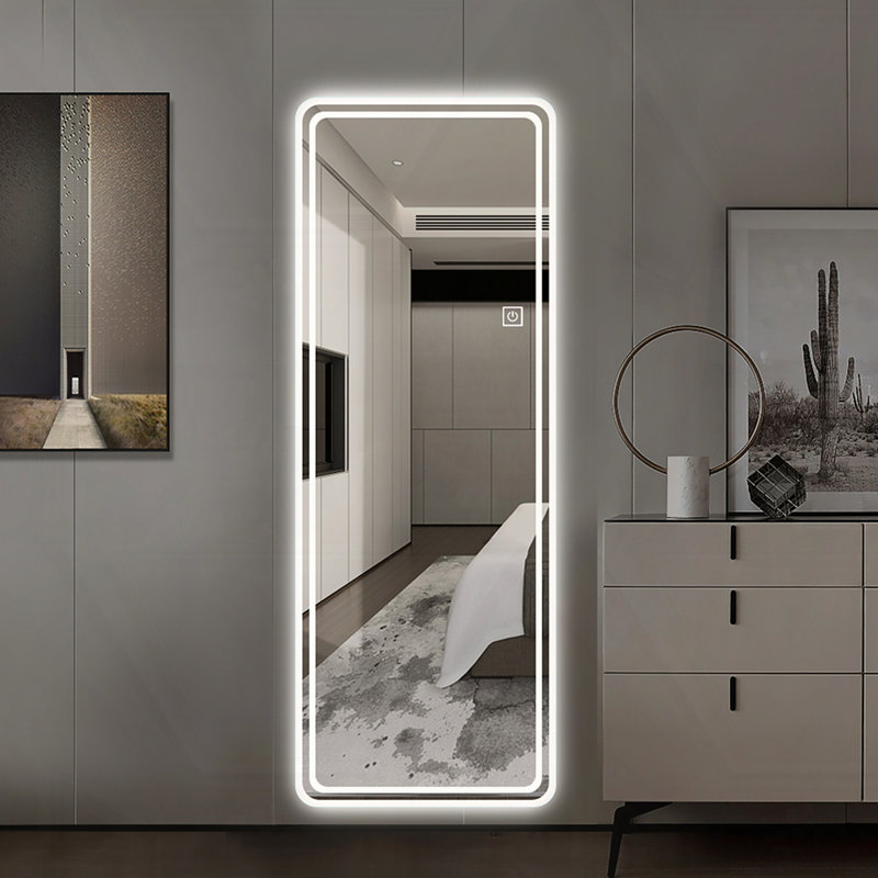 Miroir de plancher pleine longueur 64 po x 21 po DEL