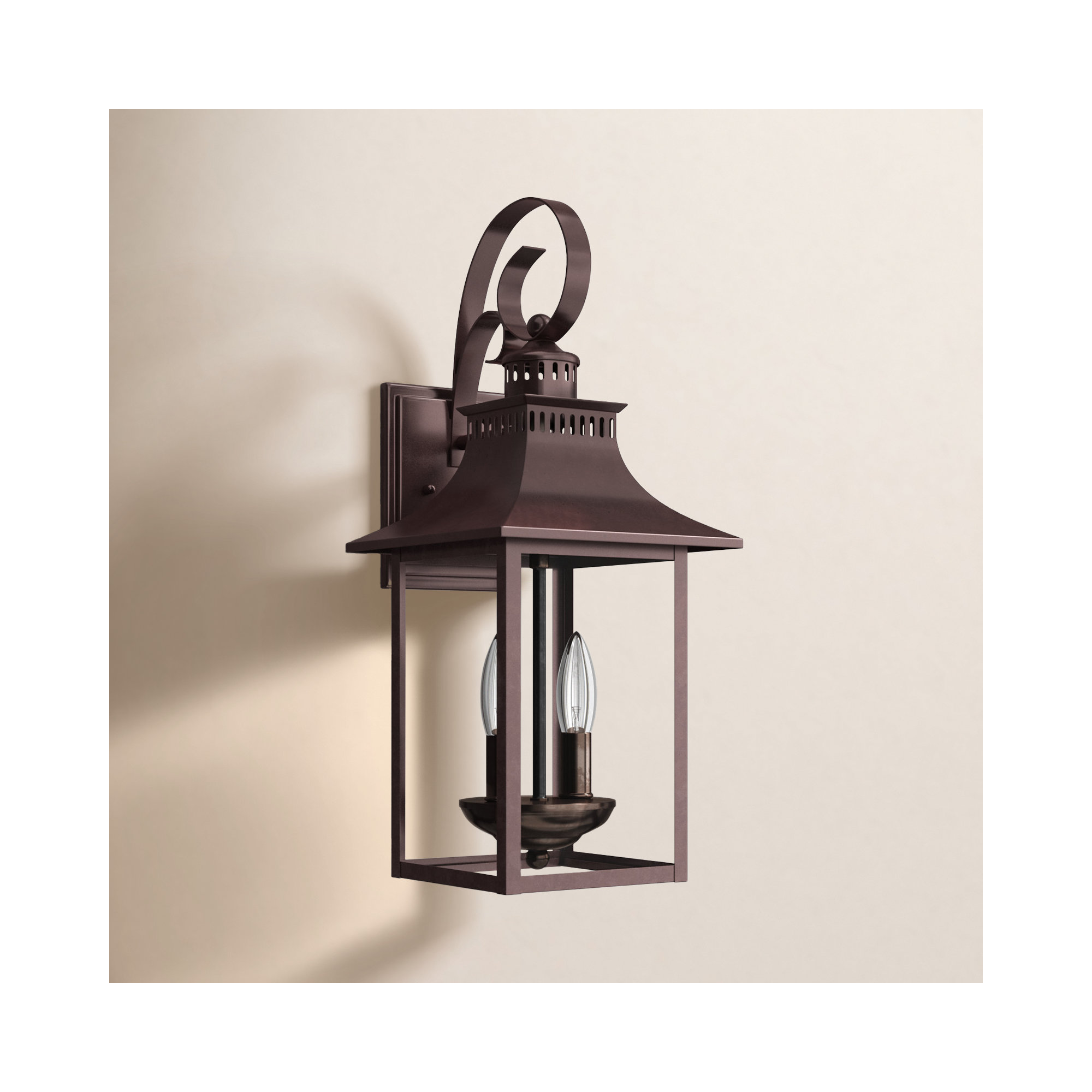 Amarone 2 Light Outdoor Steel Wall Light, Copper Bronze