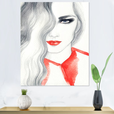 «Elegant Fashion Woman V», œuvre d'art sur toile glamour