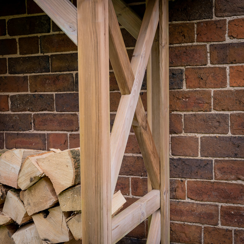 Apex 208.4cm W x 85.5cm D Solid Wood Log Store