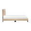 Lit simple avec revêtement en velours et traverses de chambre en bois massif brun-58090297