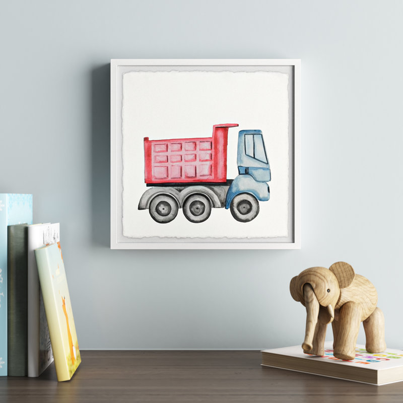 Triptyque véhicules de construction, H 18 po x l 18 po x P 1,5 po
