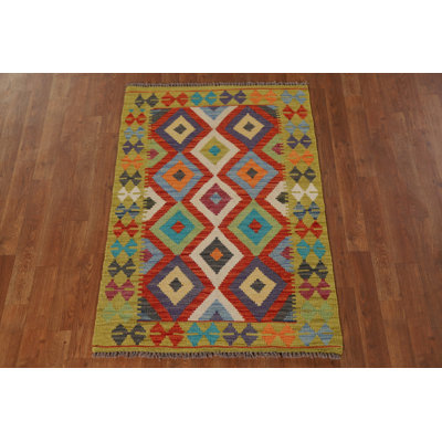 South Western Wool Kilim Oriental Rug 3x4