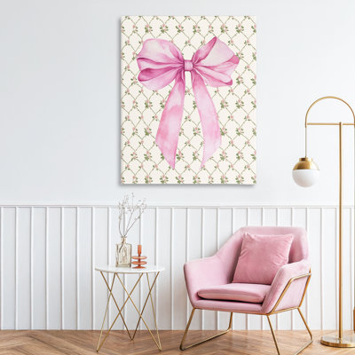«Pink Bow on Rose Quilt», par Petal Prints Design