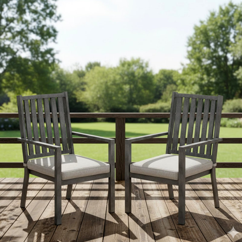 Ensemble de 4 chaises de patio en aluminium toutes saisons de 23 po avec coussins et structure épais