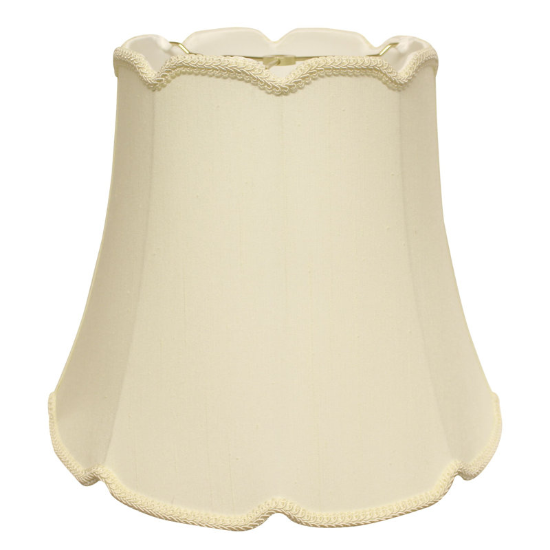 Abat-jour cylindrique incliné en soie 14 po Empire, Blanc antique