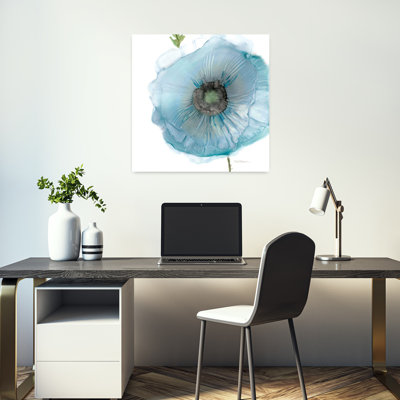 Art mural abstrait irisé bleu coquelicot II