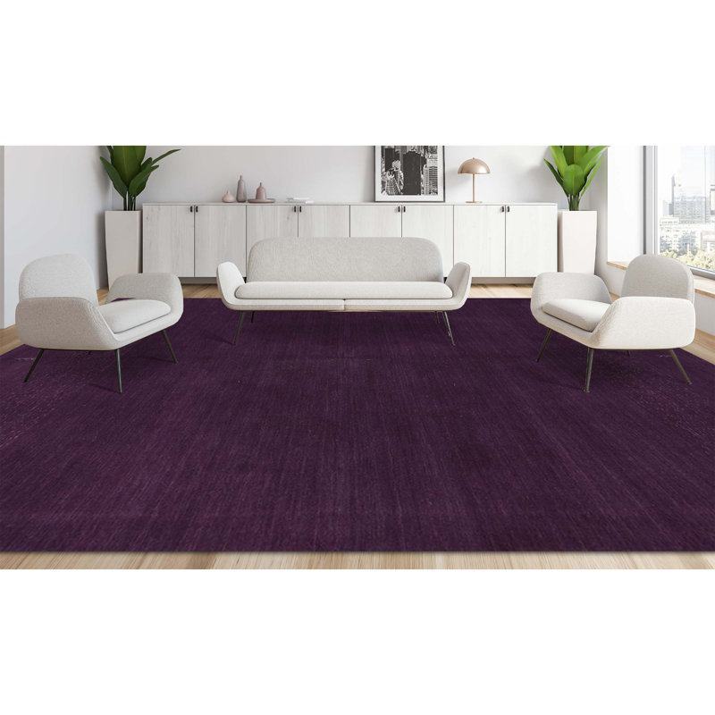 Wool Area Rug in Plum