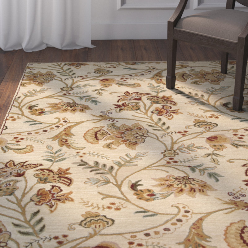 Broomhedge Wool Floral Indoor Rug, Rectangle 5'3" x 7'4"
