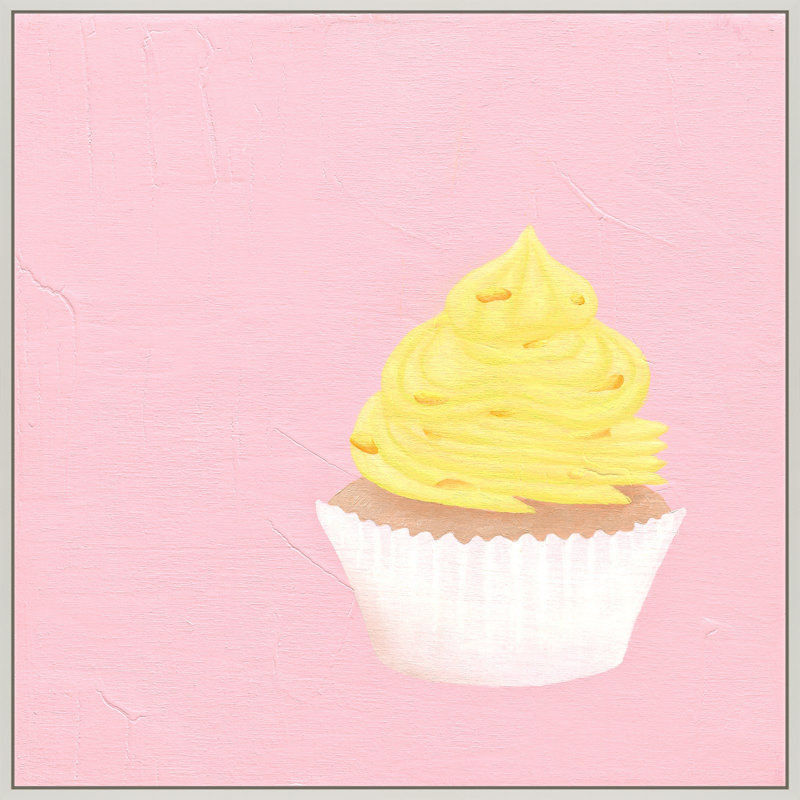 Pistachio Cupcake Print by Katy Montica, 10" W x 10" H x 1.38" D, White Framed Canvas