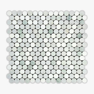 Thassos Polished Penny 12" x 12" Marble Wall & Floor Tile