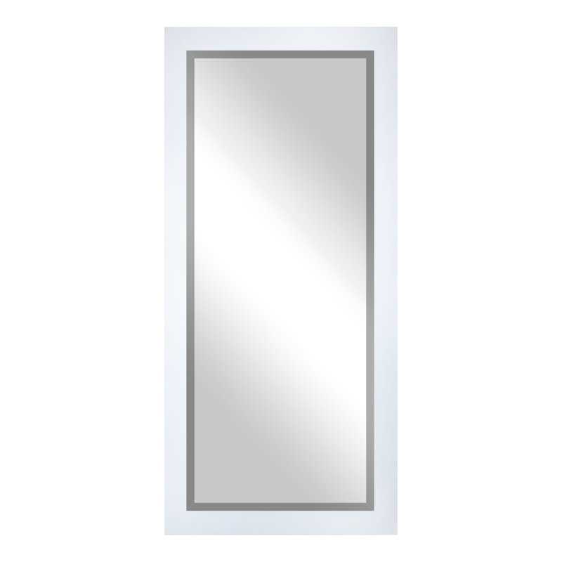Beveled Full Length Mirror, Matte White
