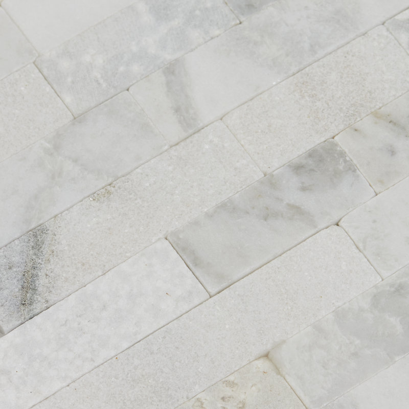 Minute Mosaix Marble Linear Mosaic Wall Tile, Daphne White