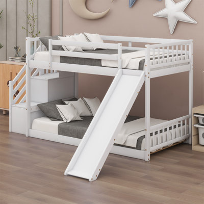 Bunk Bed With Convertible Slide And Stairway