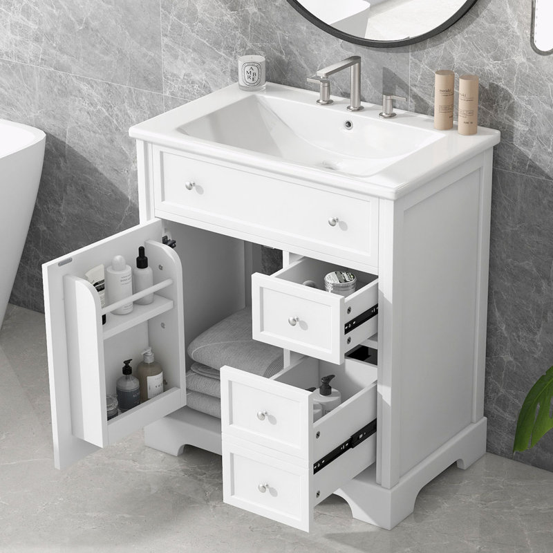Bathroom Vanity with Sink, White