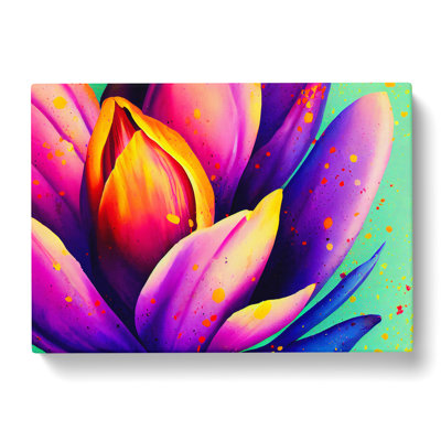 Tulip Flower Splash Vol.6 Abstract - Wrapped Canvas