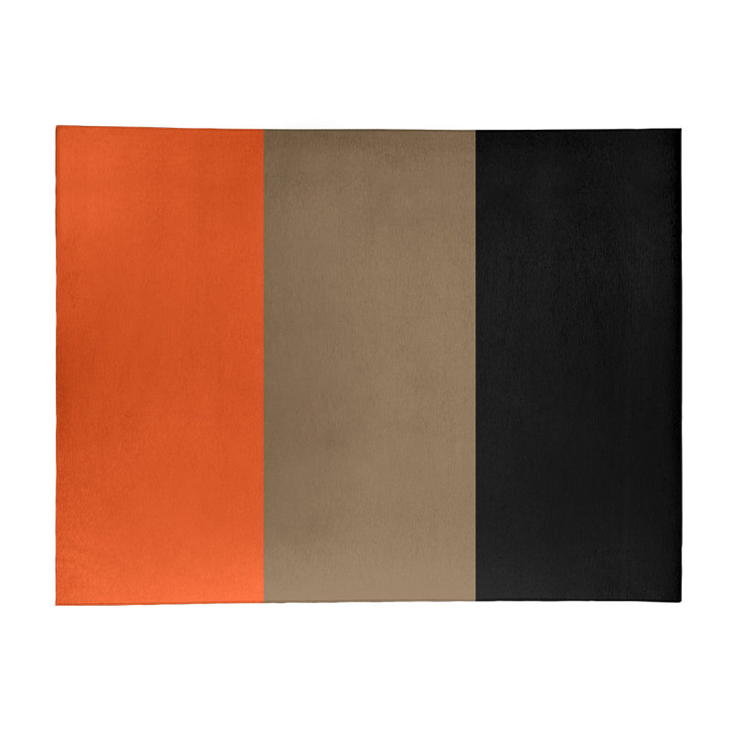 Tapis orange rayé/doré/noir San Francisco, Rectangle 8 pi x 10 pi
