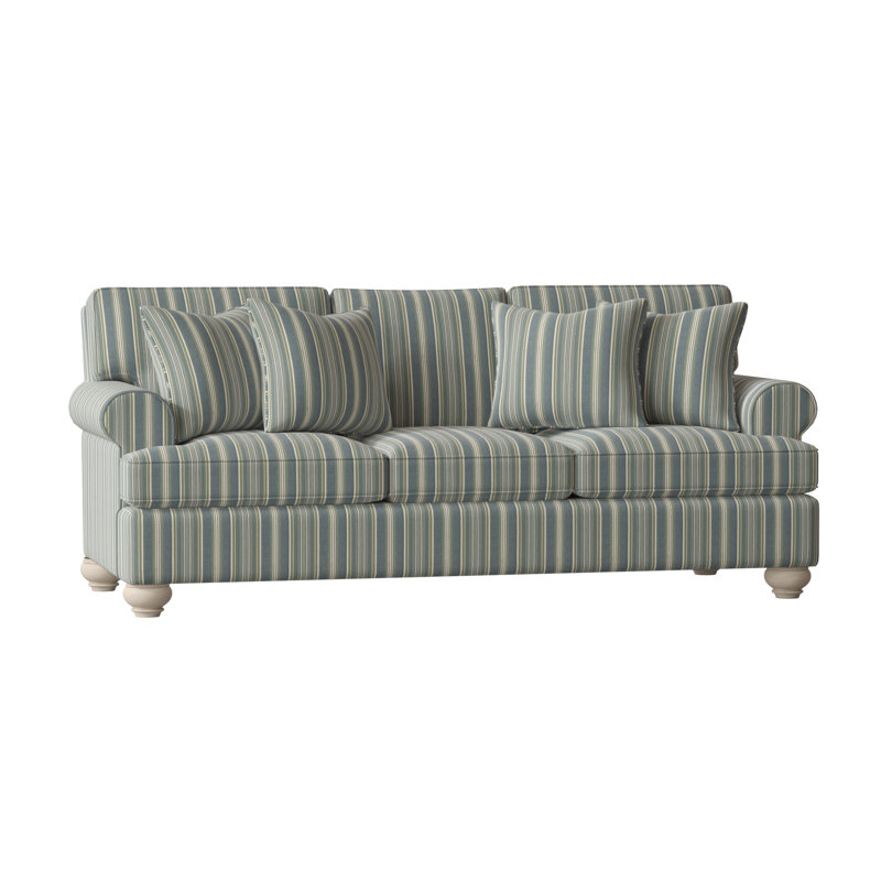 Artisan Landing Sofa, Hatteras, Green and Blue Stripe; 0252-54