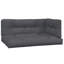  Pallet Sofa Set Anthracite Solid Acacia Wood, Polyester Large-1042257489