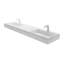 Lavabo de salle de bain mural à surface flottante avec drain dissimulé 72 po Juniper - Blanc-1158740705-1158740719