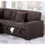 Contemporary 3 - Piece Convertible Sectional With Reversible Storage And Pull Out Bed, Port, Chocolate Finish, Spring Foam, For Primary Living Space Modern Style 3pc Fibres, Area