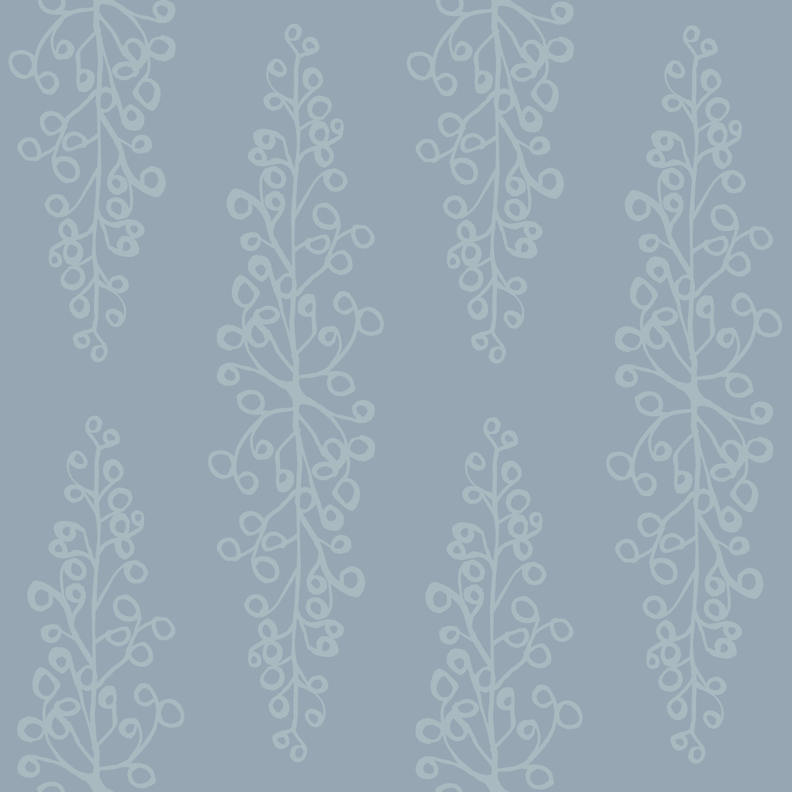 Kirk Modern Floral Wallpaper, Blue