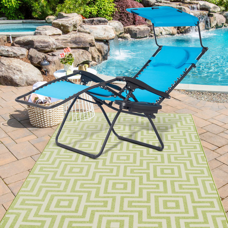 Folding Zero Gravity Chair, Black/Navy