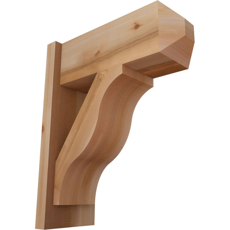 Persienne en bois rustique Funston Craftsman, P 18 po x H 22 po, Cèdre rouge occidental l 7 1/2 po (lisse)