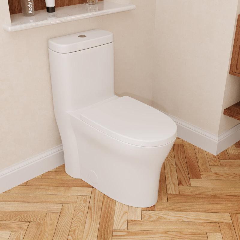 Toilette moderne une pièce, toilette à double chasse entièrement jupe et toilette à jupe double (siège inclus)