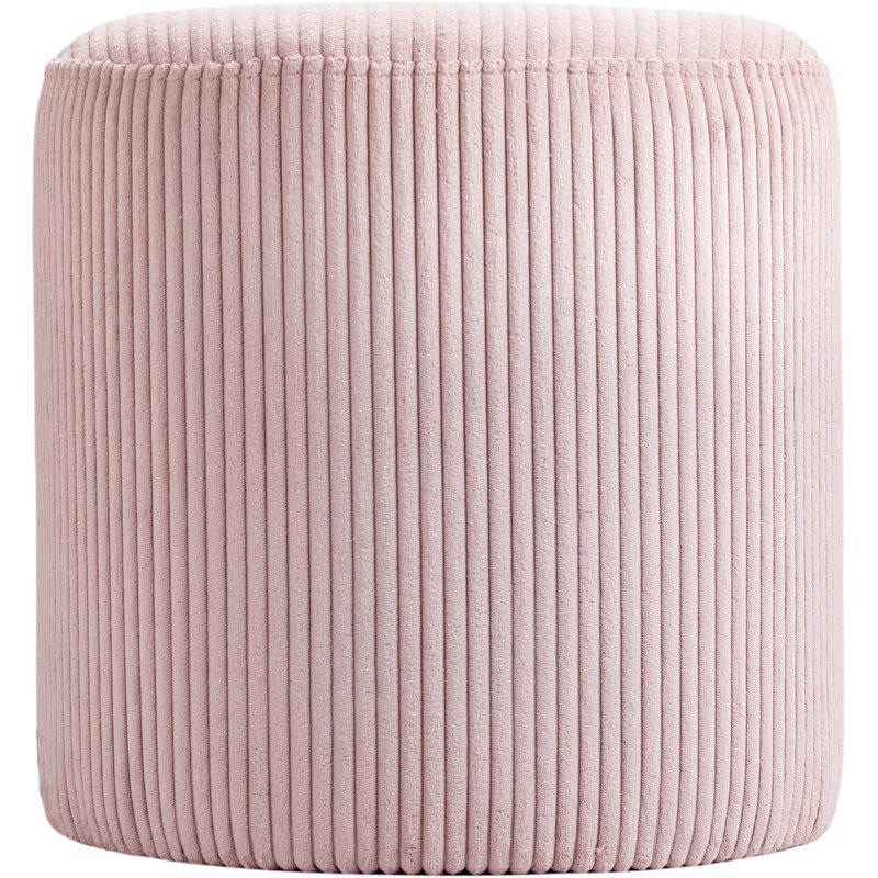 Roy Baber Upholstered Ottoman, Pink Microsuede Fabric