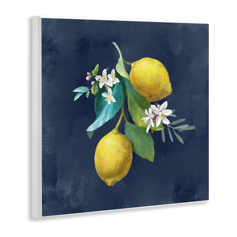 Art mural en forme de grappe de citron sur fond bleu par Danhui Nai