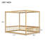 Structure de lit à baldaquin en bois d'hévéa avec garde-corps pour la sécurité et un accès facile-742051629-742051626