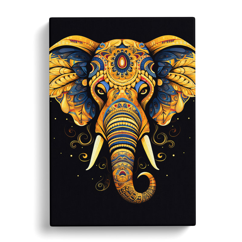 Elephant Line - Wrapped Canvas, 76cm H x 50cm W x 3cm D